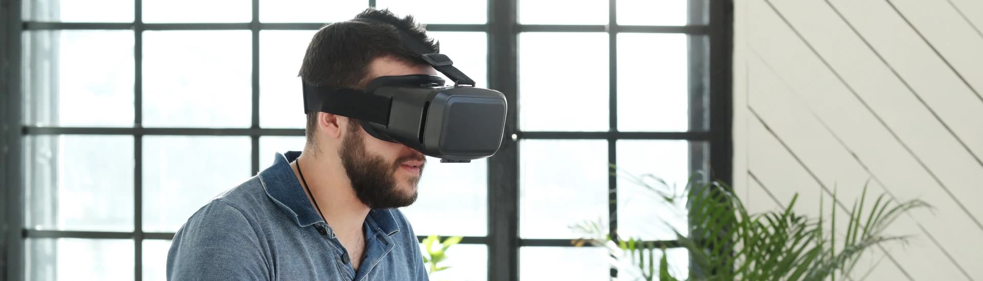 Person wearing VR headset