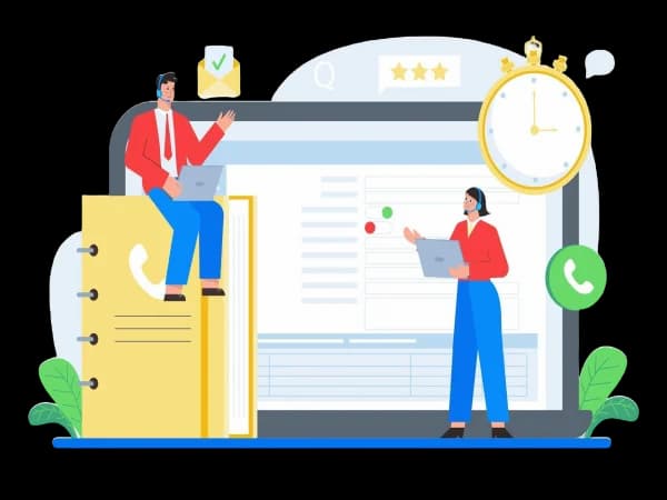 Illustration representing CRM business solutions