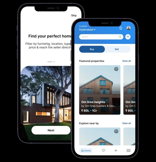 Real estate app screen 1
