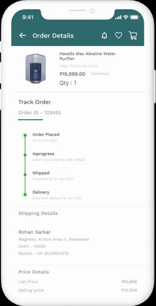 Client phone screen 9